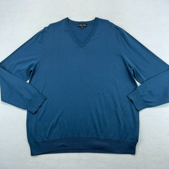 Brooks Brothers Sweater 2XL XXL Men's V Neck Lightweight Casual Pima Cotton - Picture 1 of 11